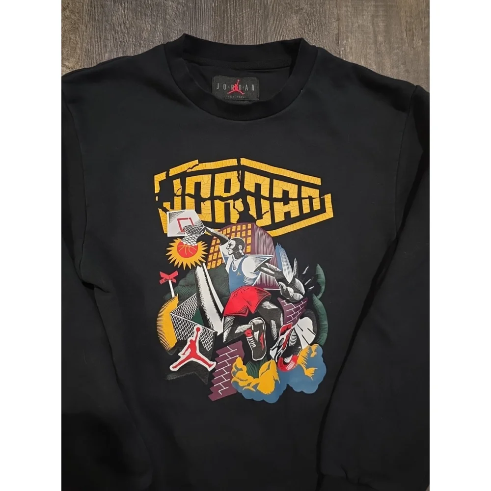 Jordan Shatter Sweater Design Men's Size XS Black Sweater